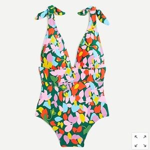 NWT J. Crew Tie Shoulder Floral Swimsuit